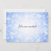 エレガントな ブライダルシャワー 青い冬の不思議な世界 招待状 (裏面)