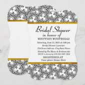 エレガントな ブライダル ホワイト シャワー 招待状 (正面/裏面)