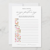 エレガントな ブライダル 絵文字 ピクショナリー ゲーム カード (正面)