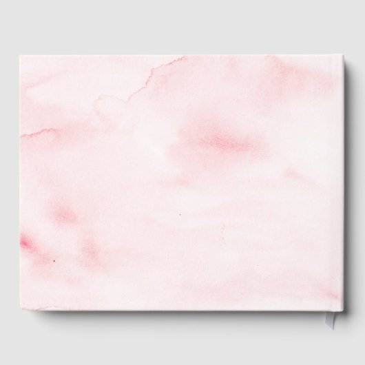 エレガントな ブラッシュ ウォーターカラー フラワーブライダルシャワー ゲストブック (裏面)