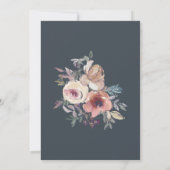 エレガントな ブラッシュ ピンク 秋の花のキリスト教の結婚式 招待状 (裏面)