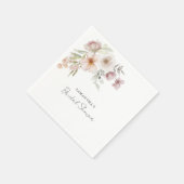 エレガントな ブ ラッシュピンクの花の ブライダルシャワー スタンダードカクテルナプキン (角)