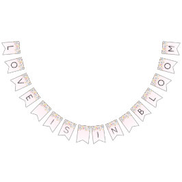 エレガントな ブ ラッシュピンクの ブライダルシャワー バンティングフラッグ