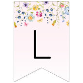 エレガントな ブ ラッシュピンクの ブライダルシャワー バンティングフラッグ (第1の旗)