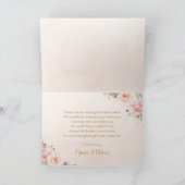 エレガントな ブ ラッシュピンク フラワー ハイティーパーティー ブライダル サンキューカード (内部)