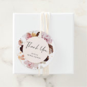 エレガントな ブ ラッシュピンク フラワー ブライダルシャワー サンクス フェイバータグ (インサイチュ)