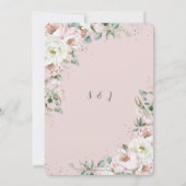 エレガントな ブ ラッシュ ピンク アイボリー 牡丹 フラワーラック ウェディング 招待状 (裏面)