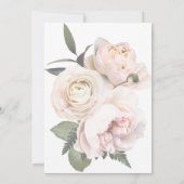 エレガントな ブ ラッシュ フローラル ブライダル シャワー 招待状 女性らしい (裏面)