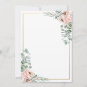 エレガントな ブ ラッシュ ポピー フラワーベイビーシャワー ジオメトリック ゴールド 招待状 (裏面)