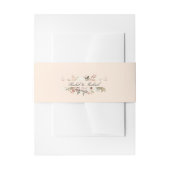 エレガントな、ベージュピンクのパステルカラーの花束 招待状ベリーバンド (正面例)