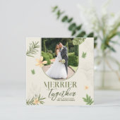 エレガントな メリーマーティン グリーンの葉のテーマ シーズンカード (スタンド正面)