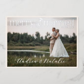 エレガントな メリー＆マリード フォト フォイル ホリデー カード (正面)