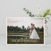 エレガントな メリー＆マリード フォト フォイル ホリデー カード (立ち正面)
