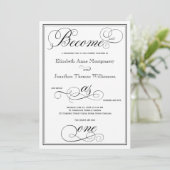 エレガントな「一つになる」クリスチャン結婚式招待状 招待状 (スタンド正面)