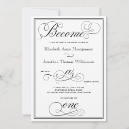 エレガントな「一つになる」クリスチャン結婚式招待状 招待状