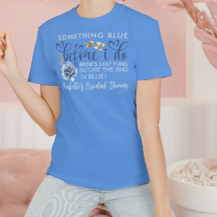 エレガントな「何か青いもの」Before I Do ブライダルシャワー トライブレンドTシャツ
