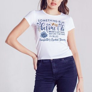 エレガントな「何か青いもの」Before I Do ブライダルシャワー Tシャツ