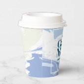 エレガントな 夢のような クラウドナイン ブライダルシャワー 青 紙コップ (右)