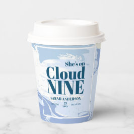 エレガントな 夢のような クラウドナイン ブライダルシャワー 青 紙コップ