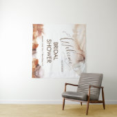 エレガントな 夢見るような オレンジ インクの ブライダル シャワーの お出迎え タペストリー (インサイチュ(横))