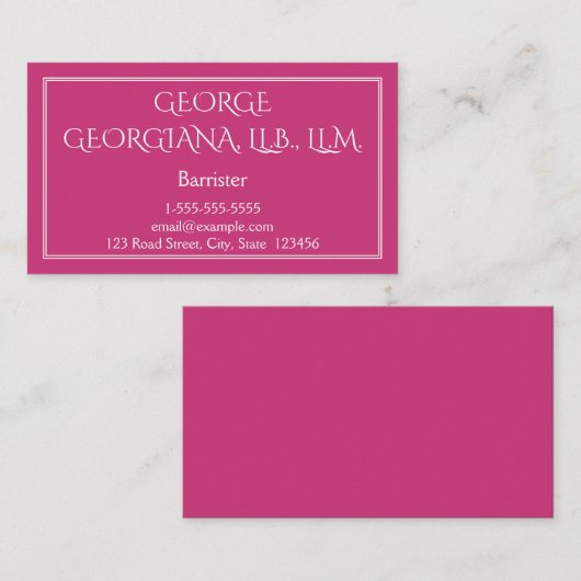 エレガントな、専門のバリスターの名刺 名刺 (正面/裏面)