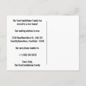 エレガントな"引っ越しました!" アドレス変更の郵便はがき 案内ポストカード (裏面)