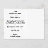 エレガントな「引越しました!」 住所変更のポストカード 案内ポストカード (裏面)