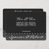 エレガントな「彼と彼」のバチェラーパーティー招待状 招待状 (正面/裏面)