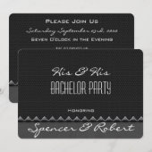 エレガントな"彼の彼"のバチェラーパーティー招待状 招待状 (正面/裏面)