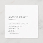 エレガントな|最小主義のモダンのやあタイポグラフィのピンク スクエア名刺 (裏面)