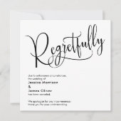 エレガントな「残念ながら」キャンセルされた結婚式のカード 招待状 (正面)