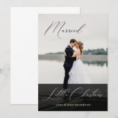 エレガントな 結婚した リトルクリスマス カリグラフィー フォト 招待状 (正面/裏面)