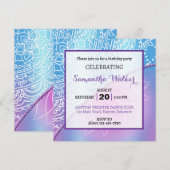 エレガントな 誕生日 招待状 (正面/裏面)