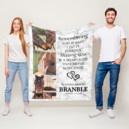 エレガントな chic 馬 記念 フォト コラージュ フリースブランケット