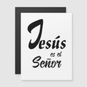 エレガントな「Jesus es el Señor」黒と白のマグネット (正面/裏面)