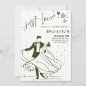 エレガントな "Just Love" ウェディングパーティー 招待状 (正面)