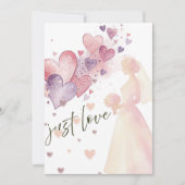 エレガントな「Just Love」モダンウエディング 招待状 (正面)