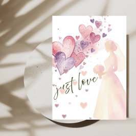エレガントな「Just Love」モダンウエディング 招待状