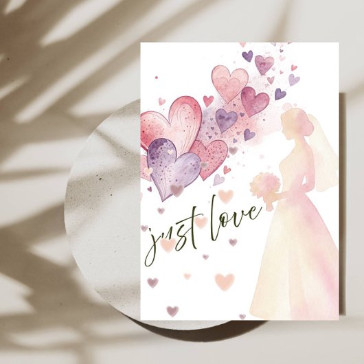 エレガントな「Just Love」モダンウエディング 招待状
