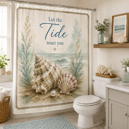 エレガントな「Let the Tide Reset You」シャワーカーテン シャワーカーテン