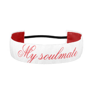 エレガントな「My Soulmate」スクリプト スポーツ用ヘアバンド - R アスレチックヘッドバンド