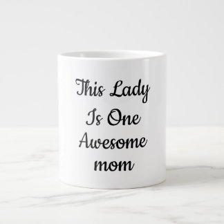 エレガントな「One Awesome Mom」スクリプト コーヒー ジャンボコーヒーマグカップ