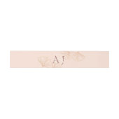 エレガントな Sage Green と Rose Pink のイチョウの結婚式 招待状ベリーバンド (フラット)