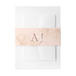 エレガントな Sage Green と Rose Pink のイチョウの結婚式 招待状ベリーバンド