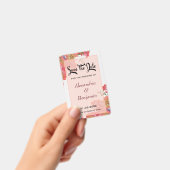 エレガントな Save The Date コーラル フラワー ウォーターカラー バッジ (Handheld)