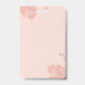 エレガントな Save The Date コーラル フラワー ウォーターカラー バッジ (Back)