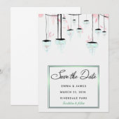 エレガントな Save The Date 招待状 (正面/裏面)