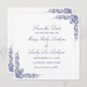 エレガントな Save the Date 発表 招待状 (正面/裏面)