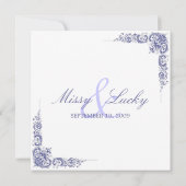 エレガントな Save the Date 発表 招待状 (裏面)