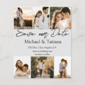 エレガントな Save the Date 6 枚の写真 コラージュ ウェディング チラシ (正面)